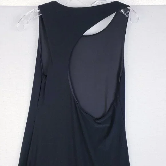 Anthropologie Bellevue the Label Cut Out Maxi Dress Black size M Stretch - Picture 9 of 13